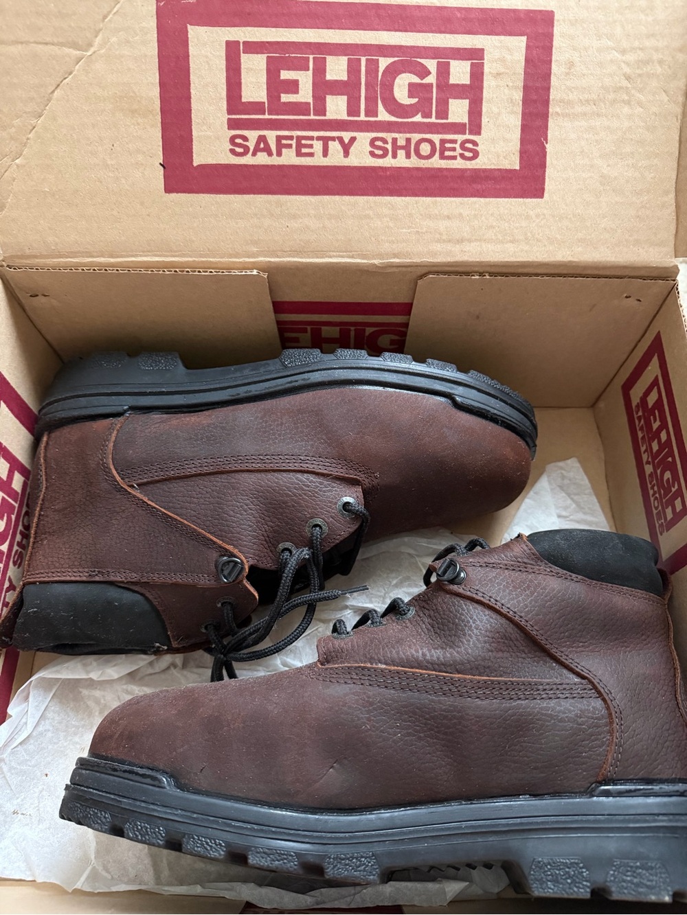 Vintage Brown Lehigh Safety Boot - Size:9